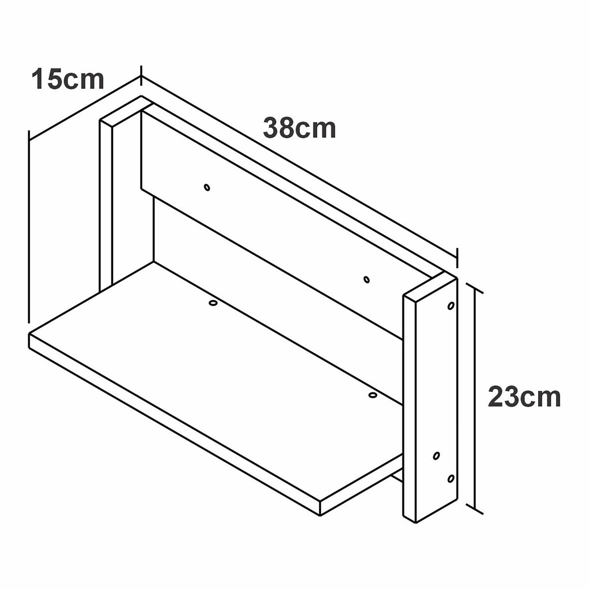 Repisa Arena y Blanco 38x23cm Flotante Rectangular - REPISAS | Bylmo