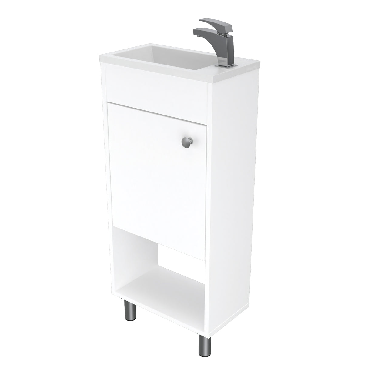 Gabinete de Baño Rectangular Blanco 40x87cm sin Espejo y Un Entrepaño - GABINETES DE BANHO | Bylmo