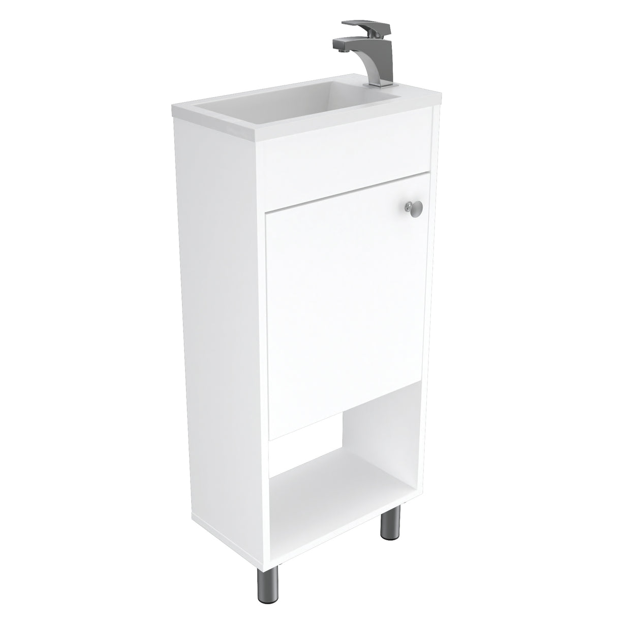 Gabinete de Baño Rectangular Blanco 40x87cm sin Espejo y Un Entrepaño - GABINETES DE BANHO | Bylmo