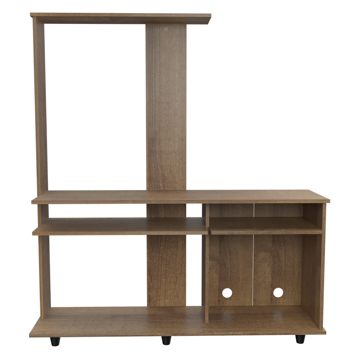 Centro de Entretenimiento Amaretto 130x146cm para TV Hasta 55 Pulgadas con Ranuras para Cables y con Cinco Compartimientos - MUEBLES DE TV | Bylmo