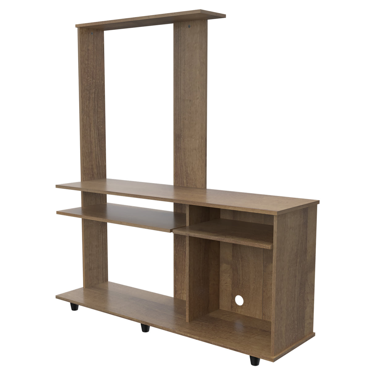 Centro de Entretenimiento Amaretto 130x146cm para TV Hasta 55 Pulgadas con Ranuras para Cables y con Cinco Compartimientos - MUEBLES DE TV | Bylmo