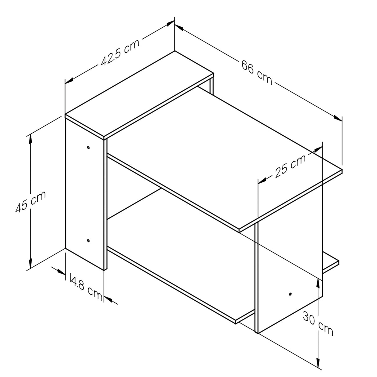Mesa de Centro Amaretto y Plomo 66x45cm con Compartimientos - MESAS DE CENTRO | Bylmo