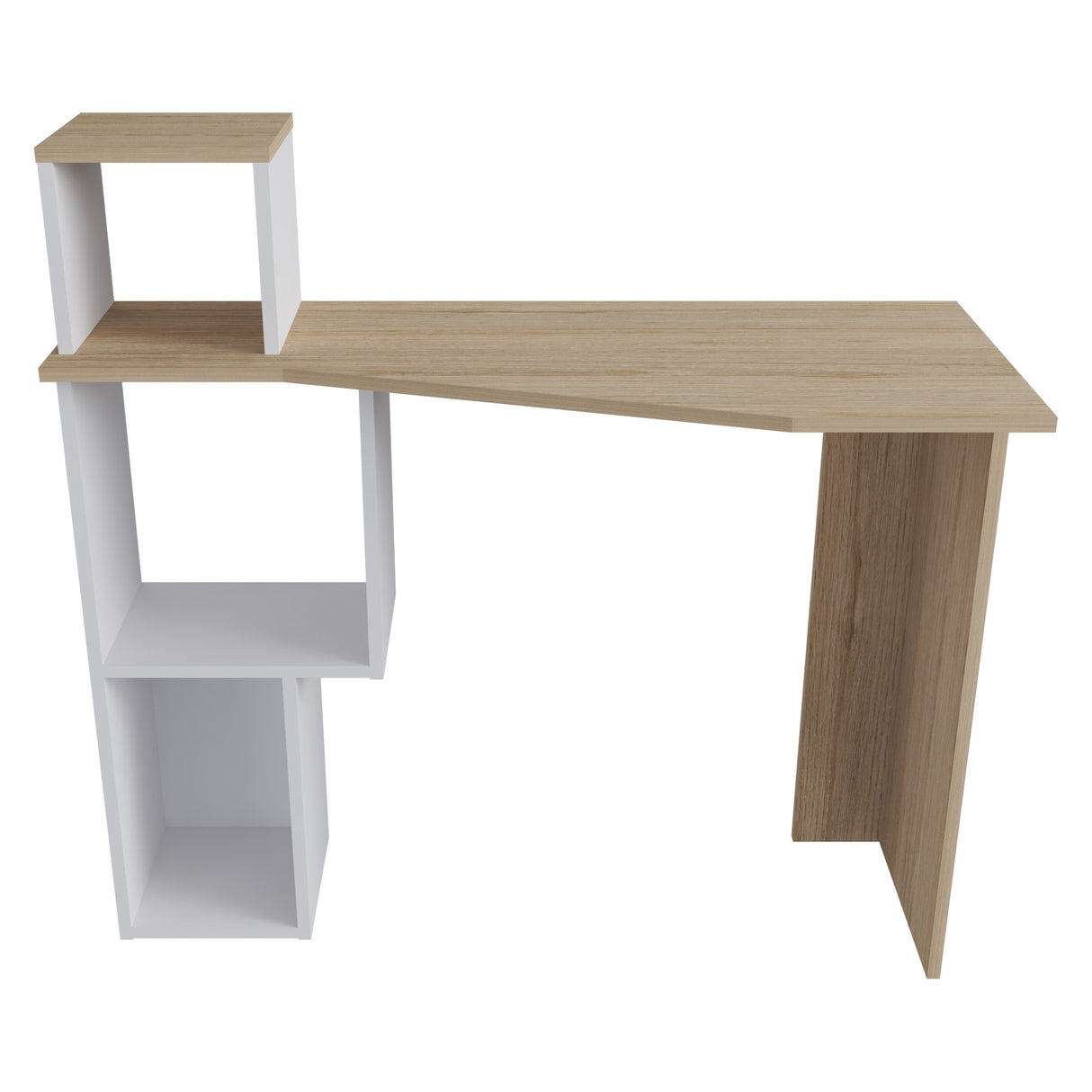 Escritorio Arena y Blanco 100x95cm con Organizador de Libros - ESCRITORIOS | Bylmo