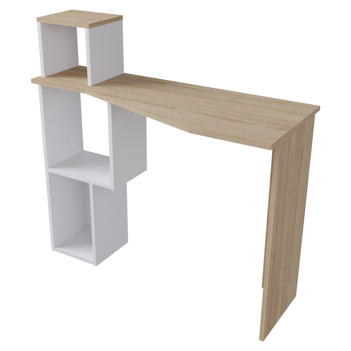 Escritorio Arena y Blanco 100x95cm con Organizador de Libros - ESCRITORIOS | Bylmo