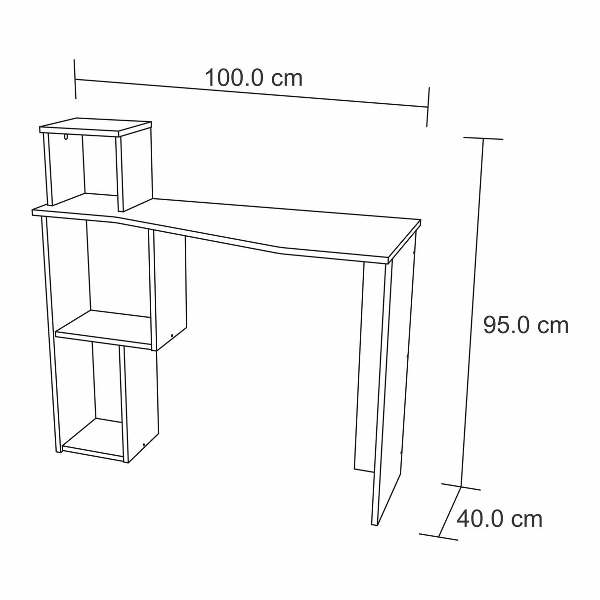 Escritorio Arena y Blanco 100x95cm con Organizador de Libros - ESCRITORIOS | Bylmo