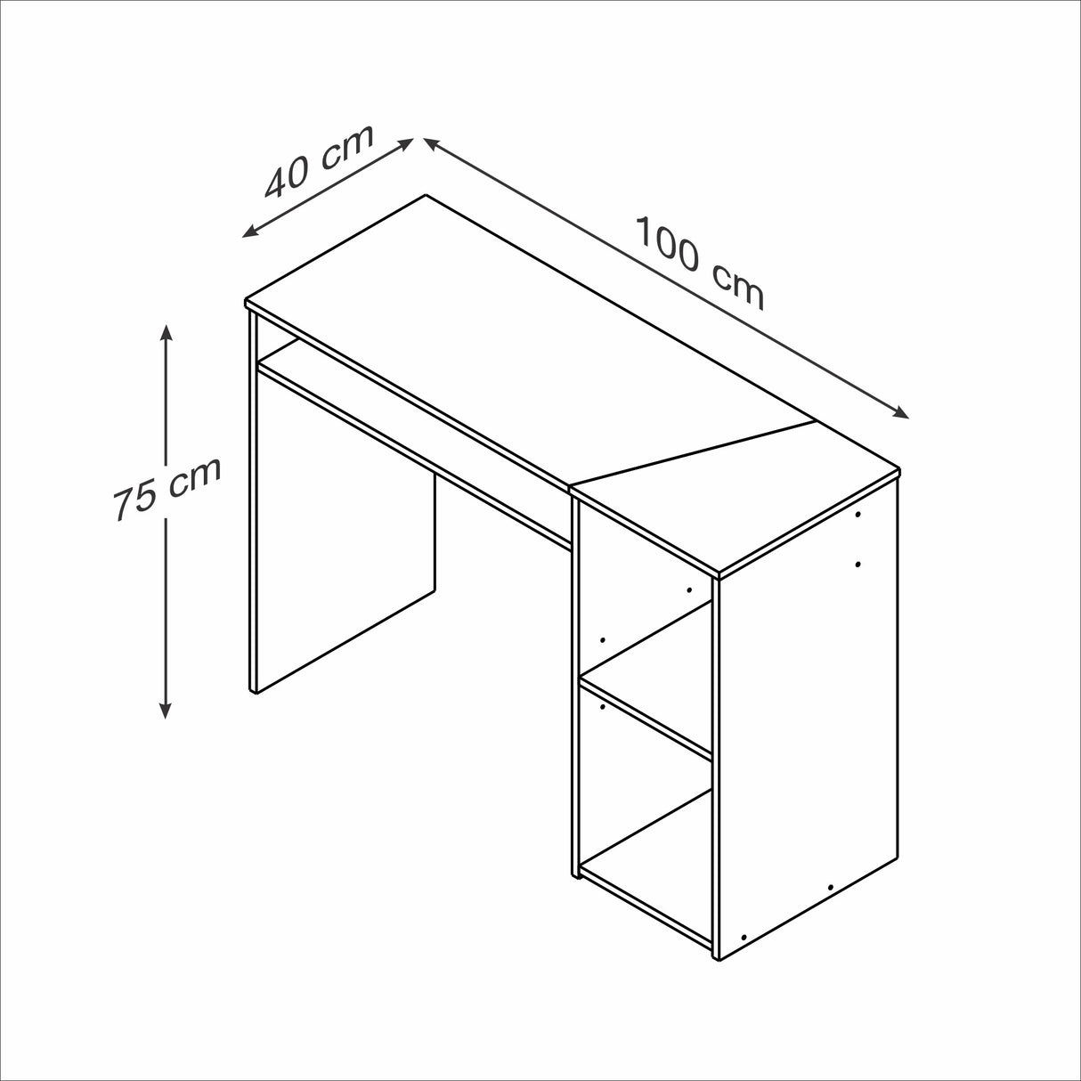 Escritorio Arena y Blanco 100x75cm con Organizador de Libros - ESCRITORIOS | Bylmo