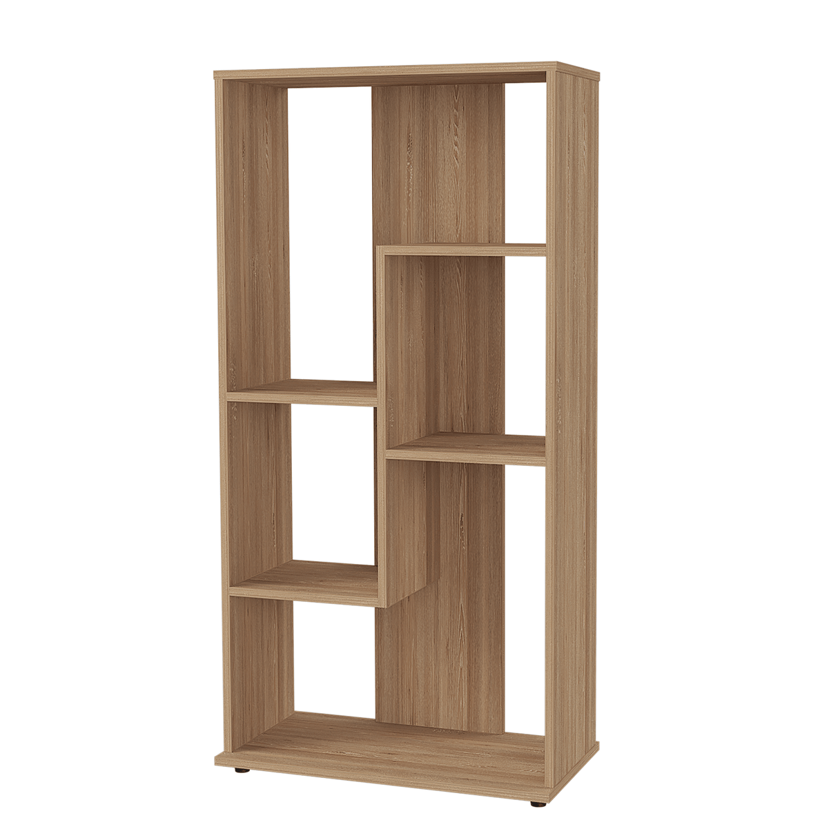 Biblioteca con Forma Irregular Amaretto 60x120cm con Cinco Entrepaños - BIBLIOTECAS Y ESTANTERIAS | Bylmo