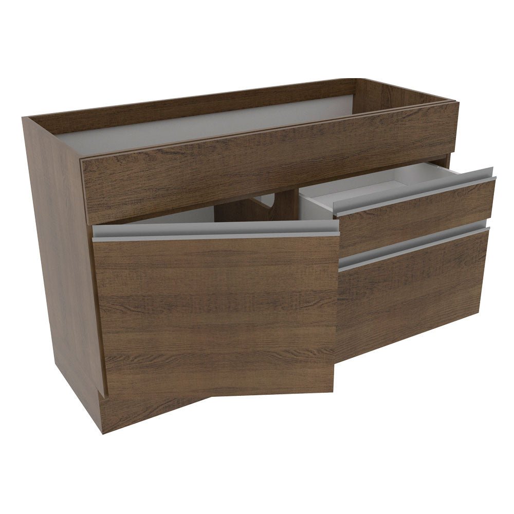 Mueble Inferior de Cocina Glamy Marron 120x81cm sin Mesón sin Estufa y con Dos Cajones - MUEBLES INFERIORES DE COCINA | Bylmo