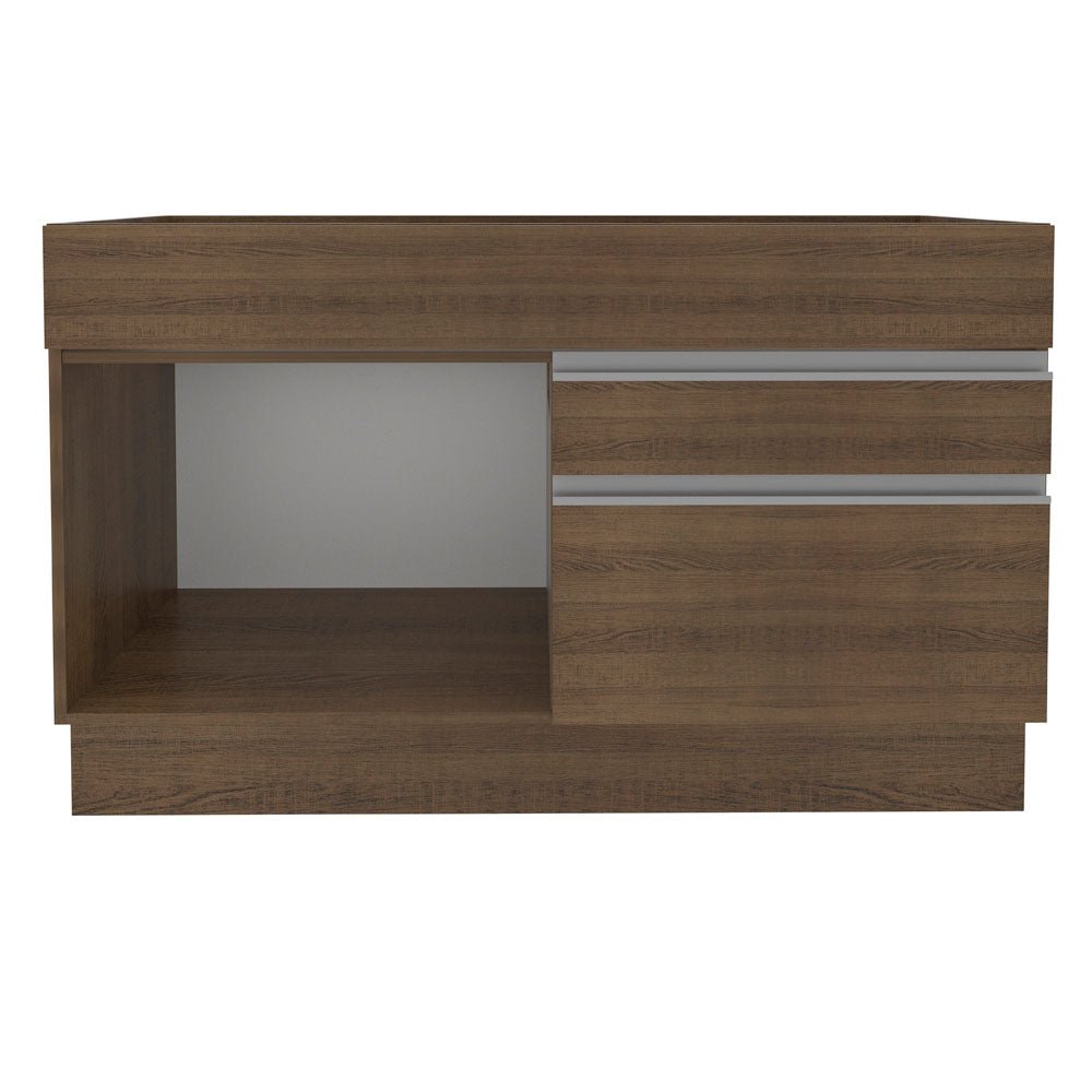 Mueble Inferior de Cocina Glamy Marron 120x81cm sin Mesón sin Estufa y con Dos Cajones - MUEBLES INFERIORES DE COCINA | Bylmo