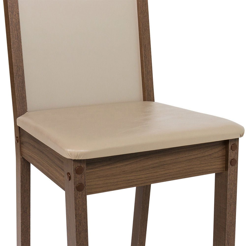 Kit x 4 Sillas Comedor Marron y Crema 40x98cm con Espaldar y de Asiento Cuadrado - SILLAS Y BUTACOS | Bylmo