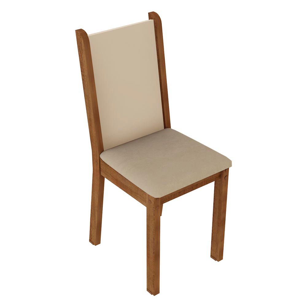 Kit x 4 Sillas Comedor Marron y Crema 37x89cm con Espaldar y de Asiento Cuadrado - SILLAS Y BUTACOS | Bylmo