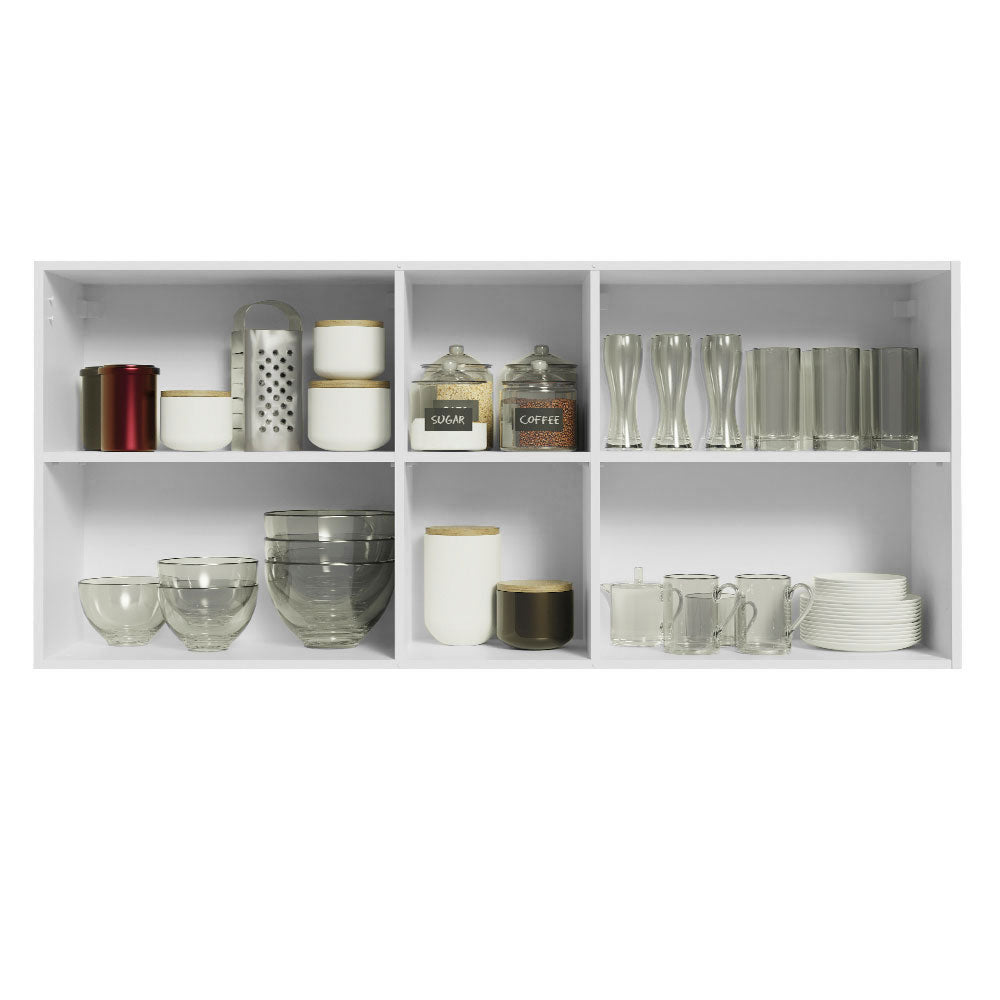 Gabinete de Cocina Agata Blanco 150x66cm Flotante con Dos Puertas - ALACENAS Y MUEBLES MICROONDAS | Bylmo