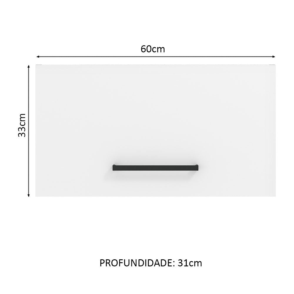 Gabinete de Cocina Agata Blanco 60x33cm Flotante con Una Puerta - ALACENAS Y MUEBLES MICROONDAS | Bylmo