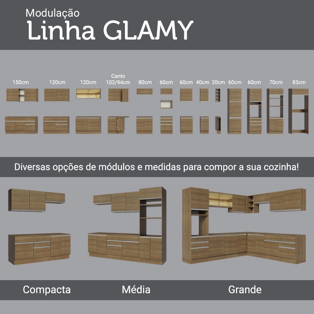 Gabinete de Cocina Glamy Marron 60x40cm Flotante sin Puertas - ALACENAS Y MUEBLES MICROONDAS | Bylmo
