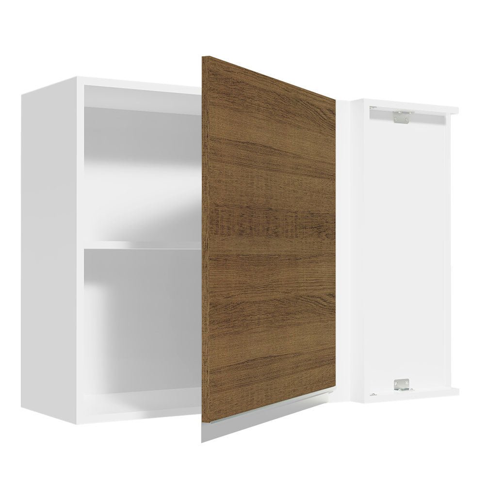 Gabinete de Cocina Glamy Blanco y Marron 94x66cm Flotante con Una Puerta - ALACENAS Y MUEBLES MICROONDAS | Bylmo