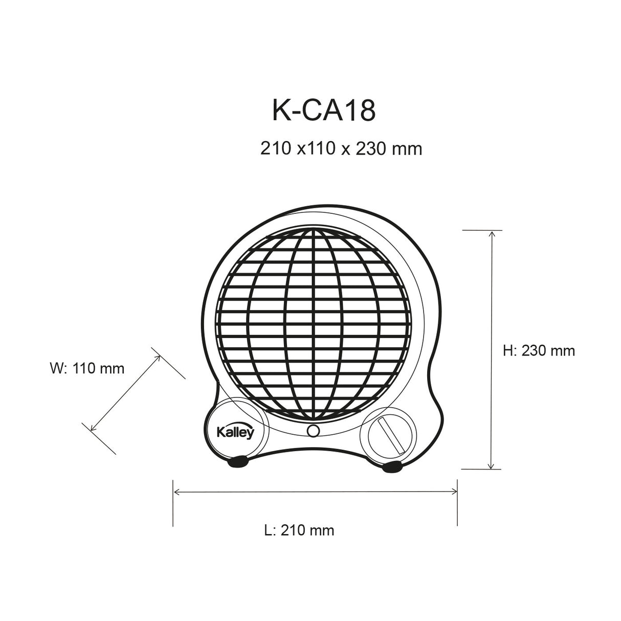 Calefactor Blanco 23x23cm De Una Velocidad sin Oscilación - CALEFACTORES | Bylmo