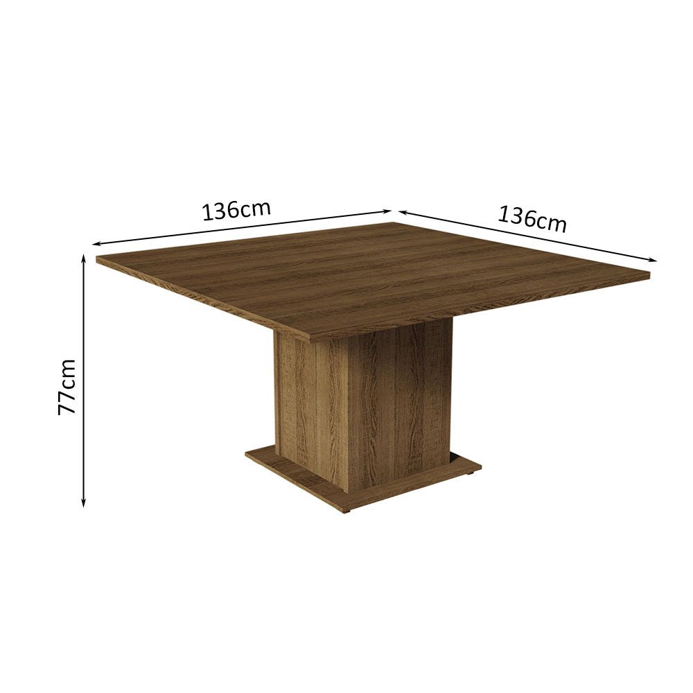 Comedor Leila Marron y Beige 136x77cm Cuadrado de 8 Puestos con 8 Sillas - COMEDORES | Bylmo