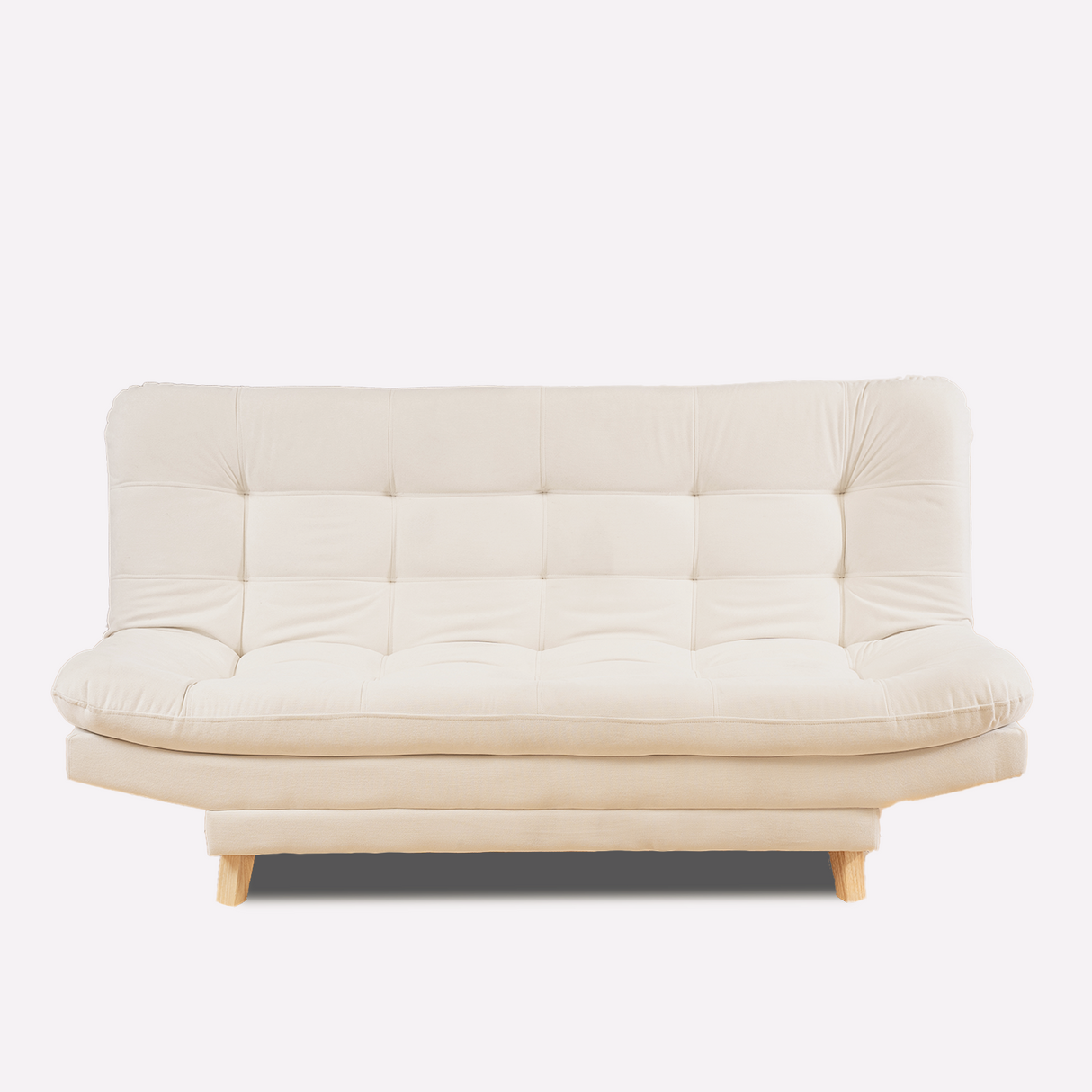 Sofá Cama Valencia Marfil 180x85cm De Tres Puestos Antifluido con Patas y Dos Cojines Decorativos - SOFAS Y POLTRONAS | Bylmo