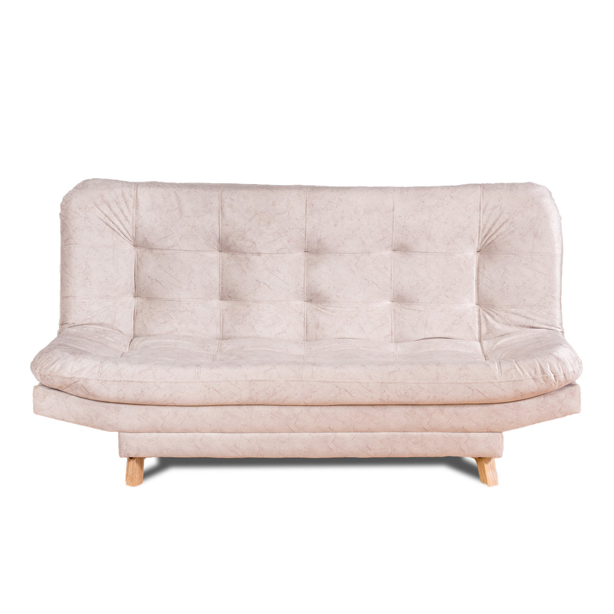 Sofá Cama Valencia Mármol Marfil 180x85cm De Tres Puestos Antifluido con Patas y Dos Cojines Decorativos - SOFAS Y POLTRONAS | Bylmo