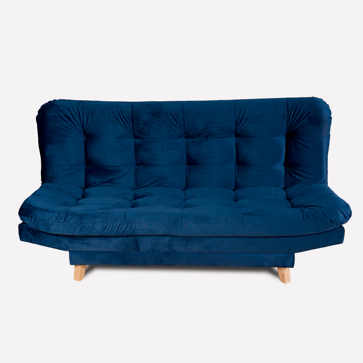 Sofá Cama Valencia Azul Petróleo 180x85cm De Tres Puestos Antifluido con Patas y Dos Cojines Decorativos - SOFAS Y POLTRONAS | Bylmo