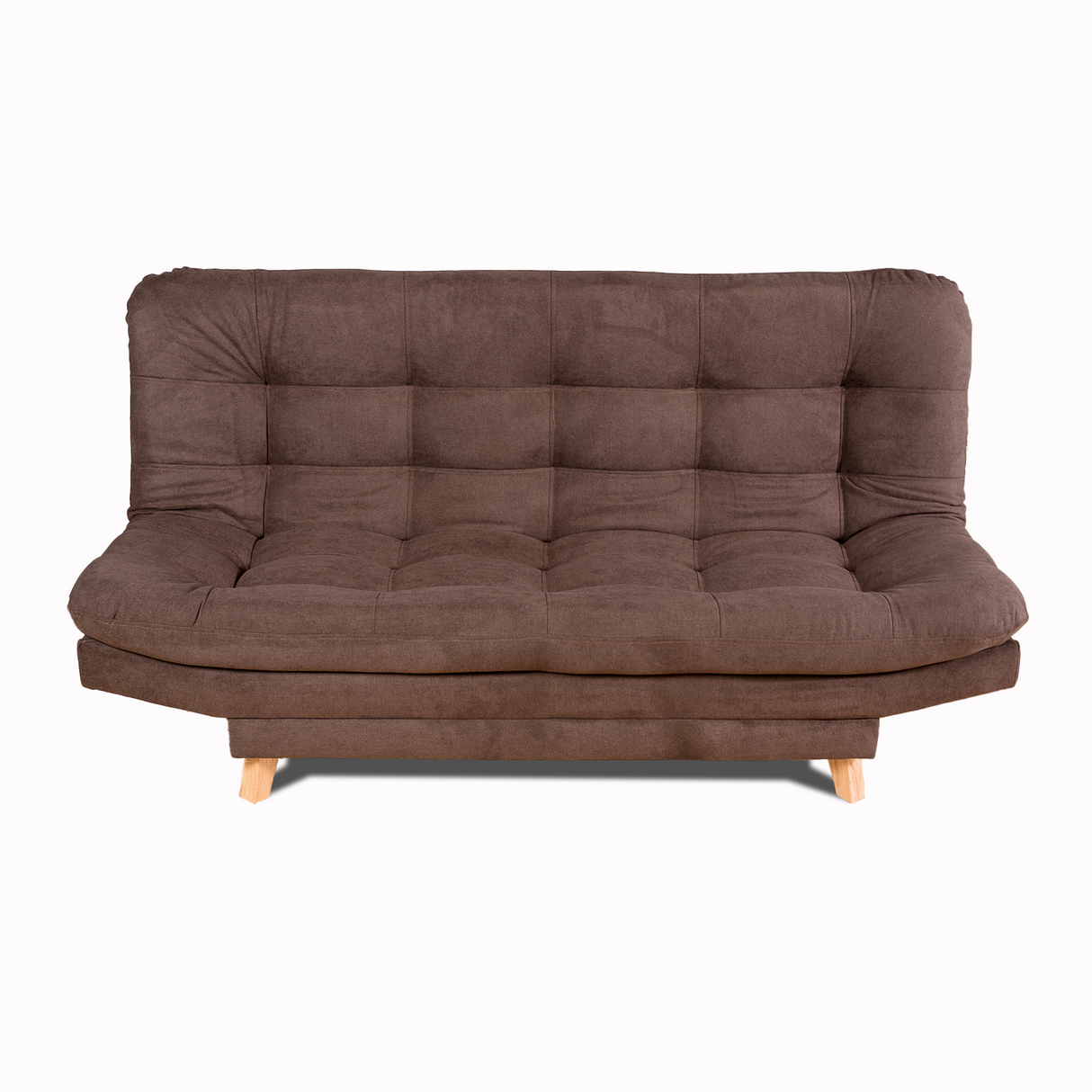 Sofá Cama Valencia Chocolate 180x85cm De Tres Puestos Antifluido con Patas y Dos Cojines Decorativos - SOFAS Y POLTRONAS | Bylmo