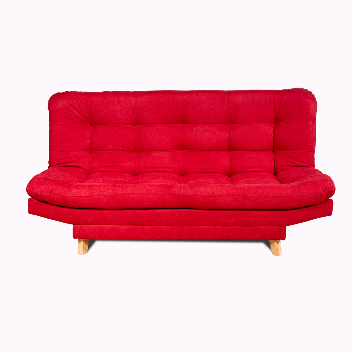 Sofá Cama Valencia Rojo 180x85cm De Tres Puestos Antifluido con Patas y Dos Cojines Decorativos - SOFAS Y POLTRONAS | Bylmo