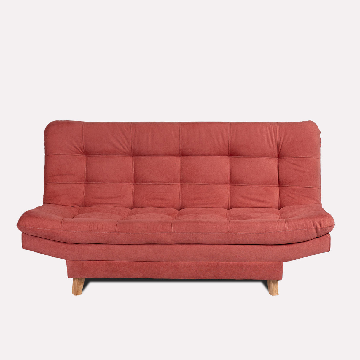 Sofá Cama Valencia Guayaba 180x85cm De Tres Puestos Antifluido con Patas y Dos Cojines Decorativos - SOFAS Y POLTRONAS | Bylmo