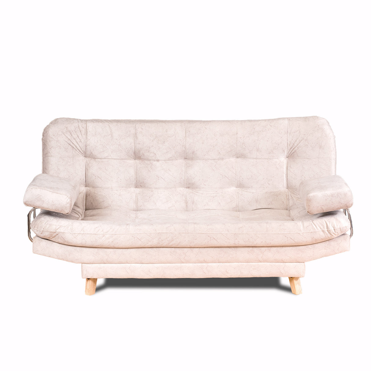 Sofá Cama Valencia Mármol Marfil 180x85cm De Tres Puestos Antifluido con Patas - SOFAS Y POLTRONAS | Bylmo