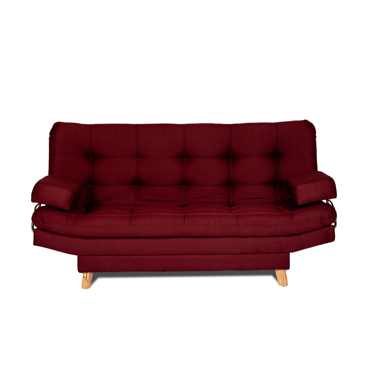 Sofá Cama Valencia Vinotinto 180x85cm De Tres Puestos Antifluido con Patas - SOFAS Y POLTRONAS | Bylmo