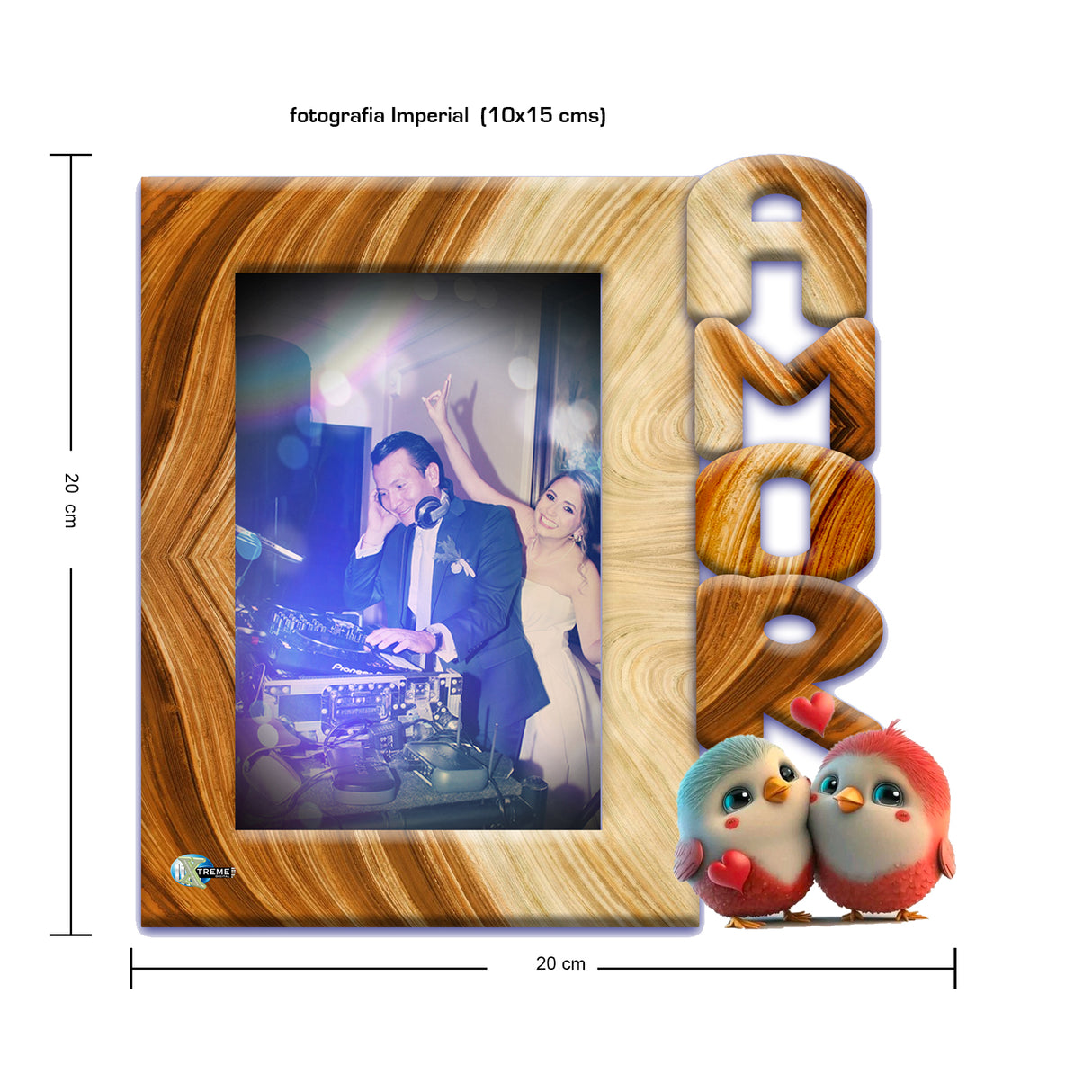 Portarretrato Amor A1 Beige 20x20cm sin Marco y con Vidrio Protector - PORTARRETRATOS | Bylmo