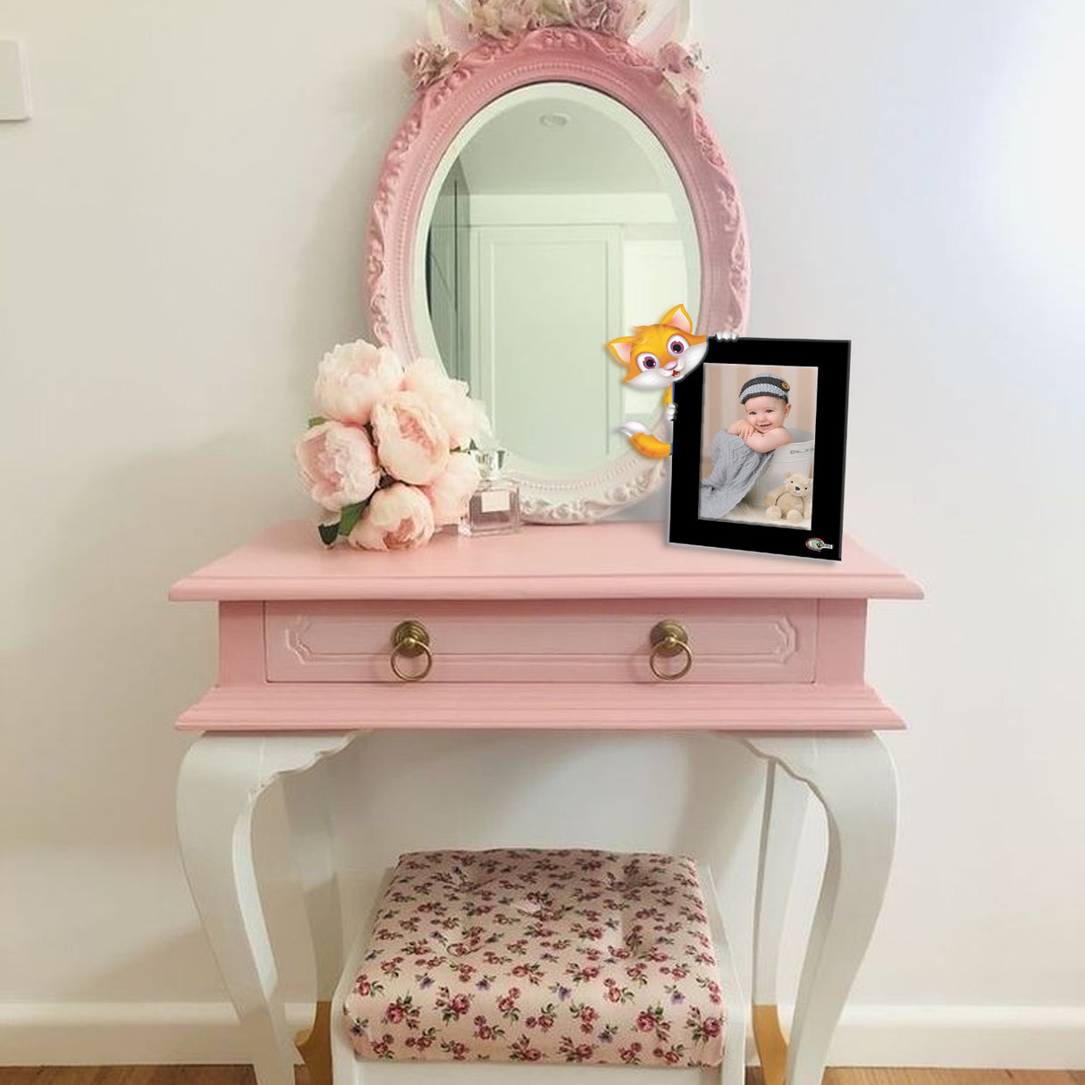 Portarretrato Kids Negro 22.5x21cm sin Marco y con Vidrio Protector - PORTARRETRATOS | Bylmo