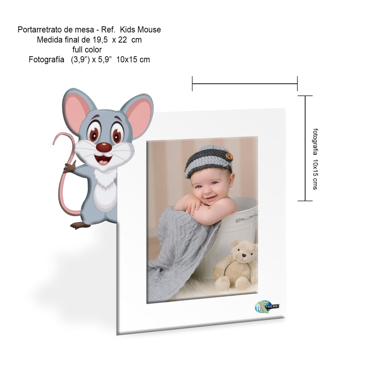 Portarretrato Kids Blanco 19.5x22cm sin Marco y con Vidrio Protector - PORTARRETRATOS | Bylmo