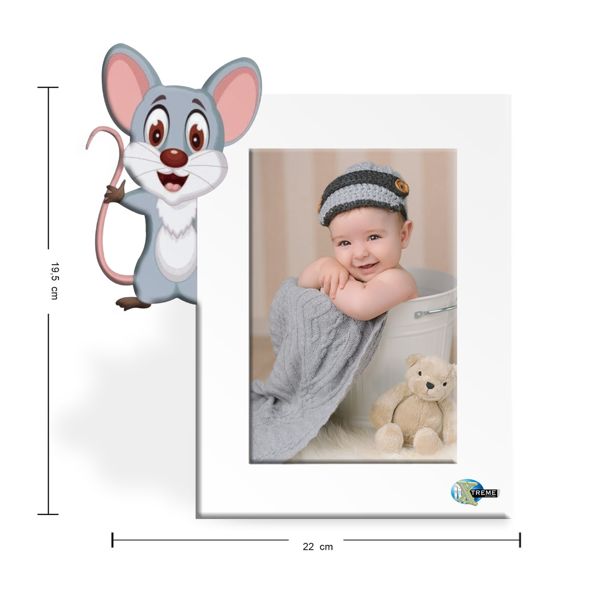 Portarretrato Kids Blanco 19.5x22cm sin Marco y con Vidrio Protector - PORTARRETRATOS | Bylmo