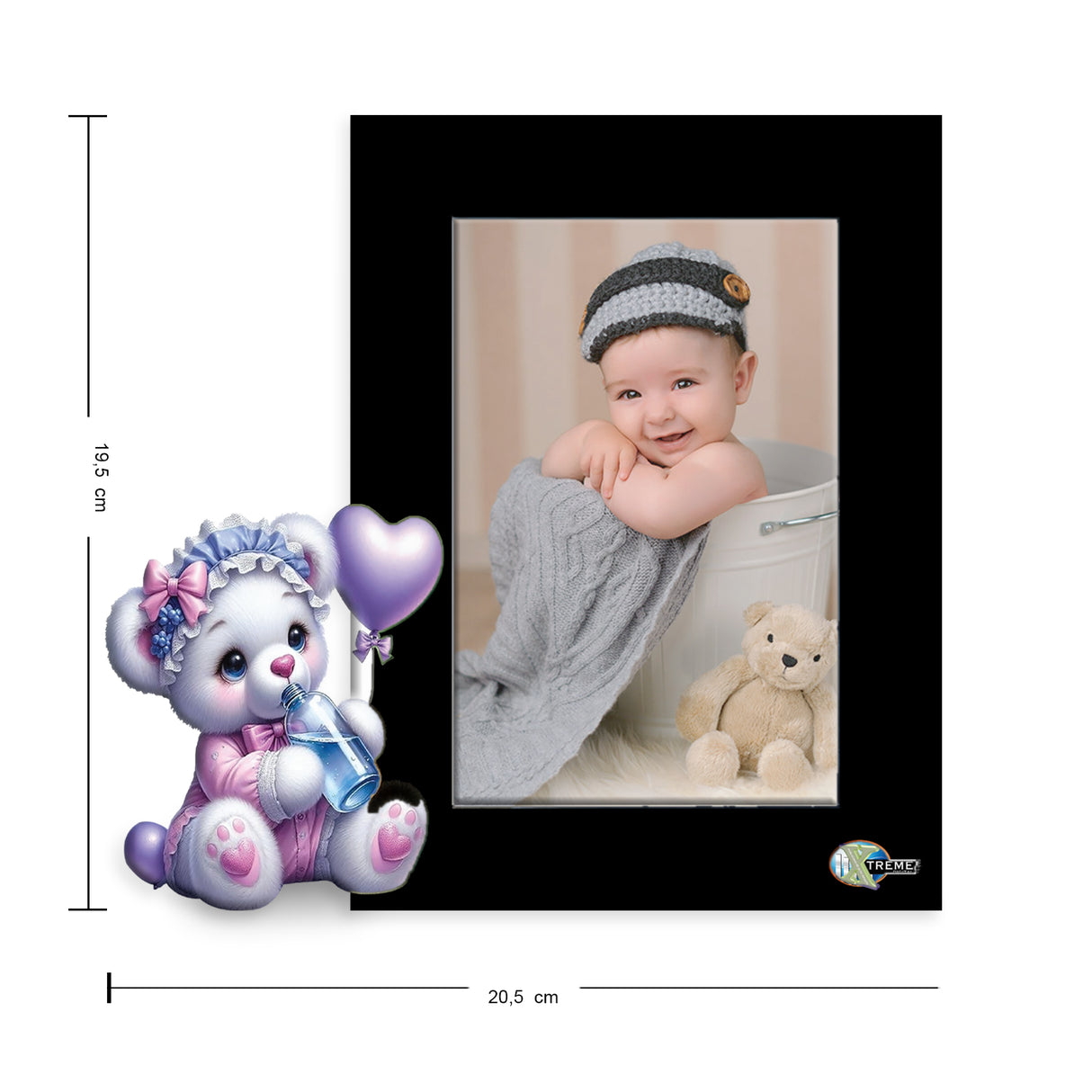 Portarretrato Kids Fantasía Negro 19.5x20cm sin Marco y con Vidrio Protector - PORTARRETRATOS | Bylmo