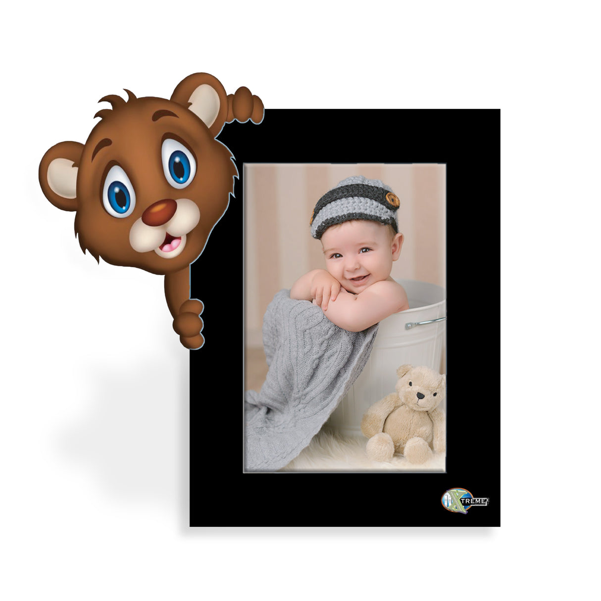 Portarretrato Kids Negro 21.5x21.5cm sin Marco y con Vidrio Protector - PORTARRETRATOS | Bylmo