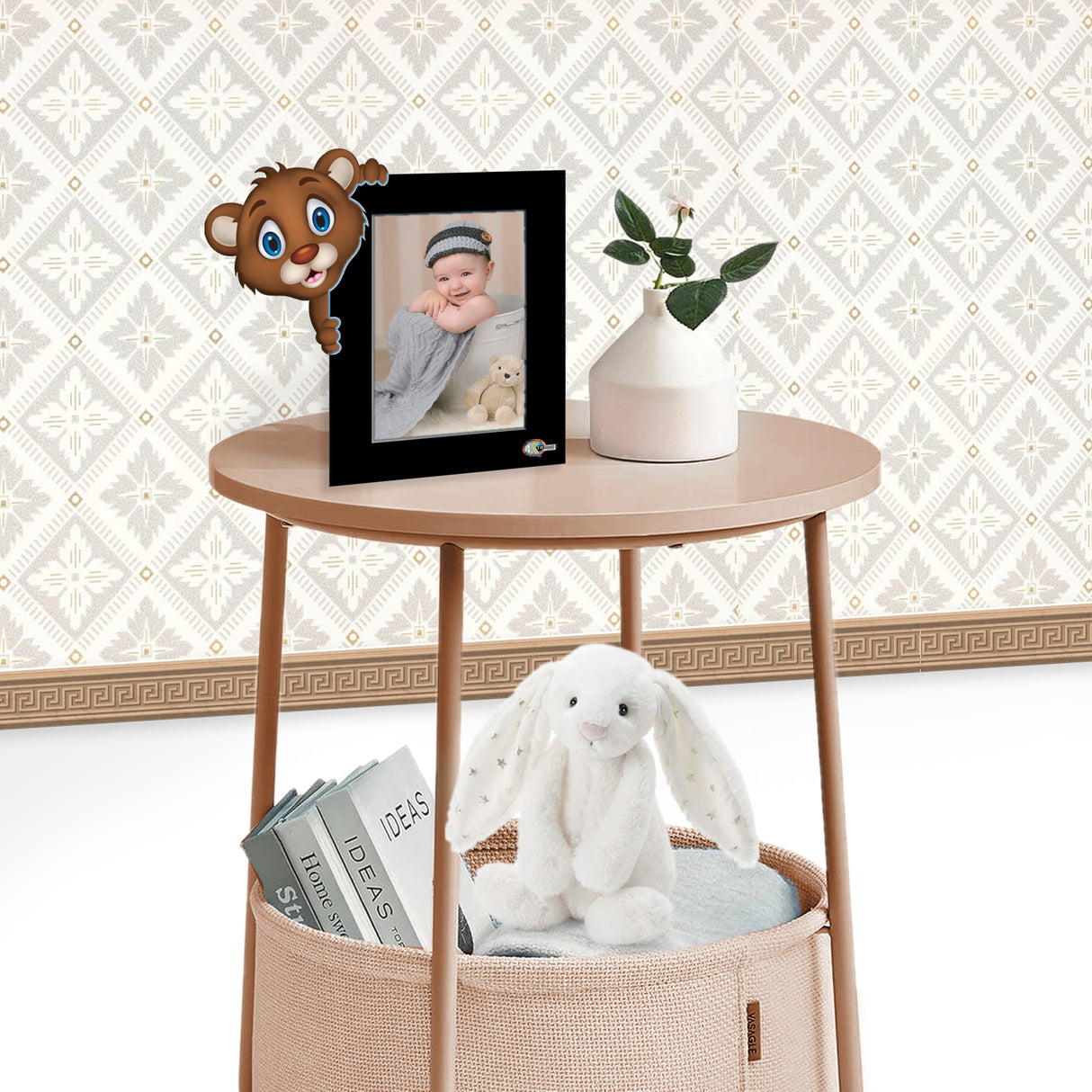 Portarretrato Kids Negro 21.5x21.5cm sin Marco y con Vidrio Protector - PORTARRETRATOS | Bylmo