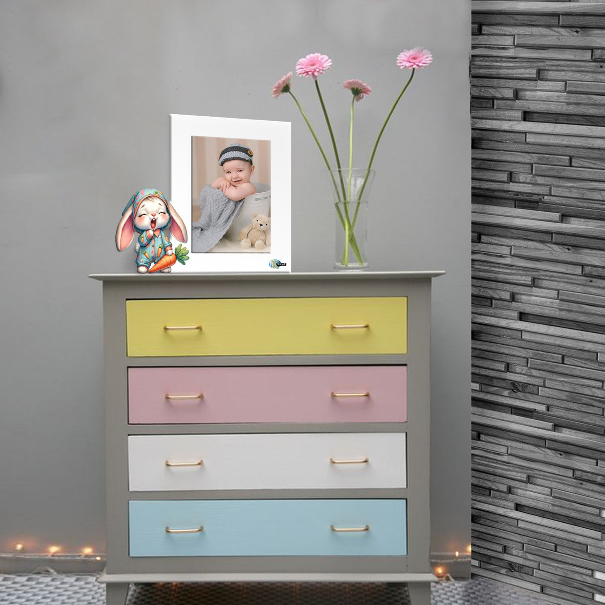 Portarretrato Kids Blanco 20.5x19.5cm sin Marco y con Vidrio Protector - PORTARRETRATOS | Bylmo