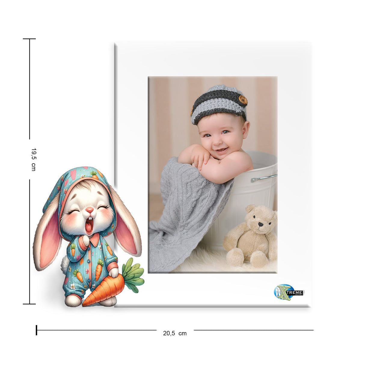 Portarretrato Kids Blanco 20.5x19.5cm sin Marco y con Vidrio Protector - PORTARRETRATOS | Bylmo