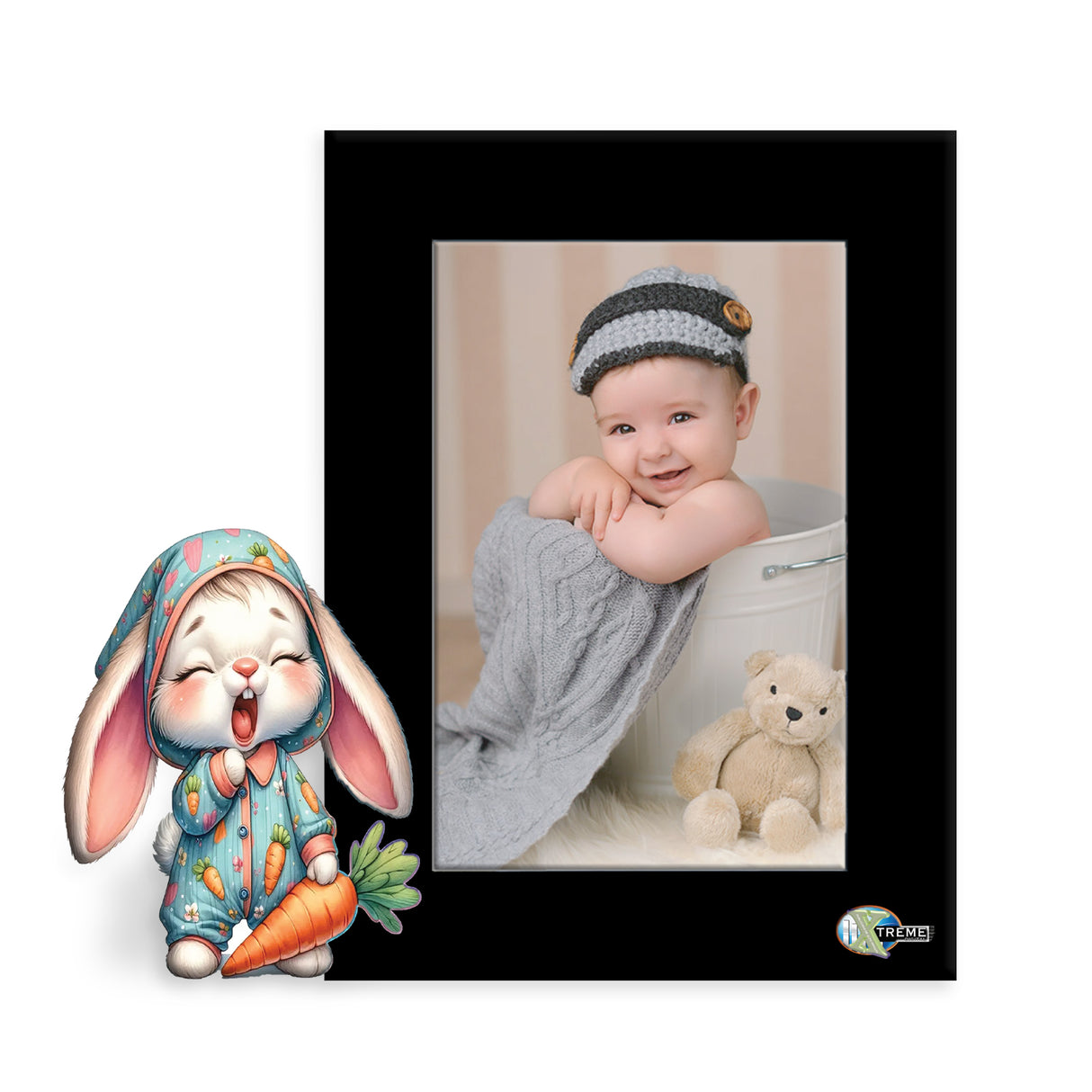 Portarretrato Kids Negro 20.5x19.5cm sin Marco y con Vidrio Protector - PORTARRETRATOS | Bylmo