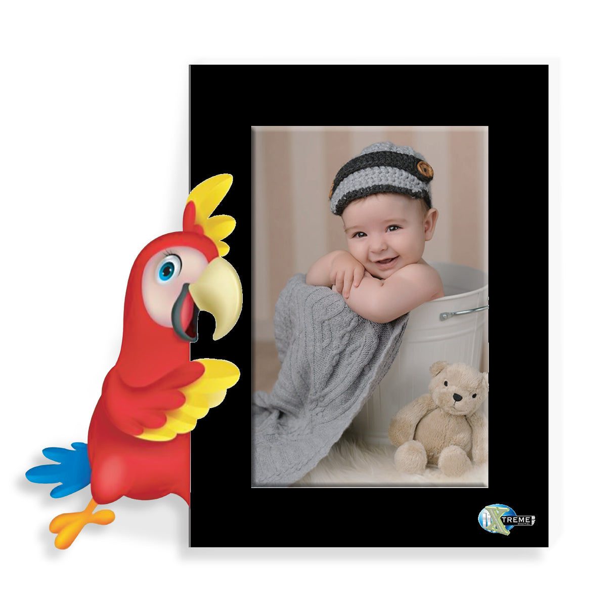 Portarretrato Kids Negro 21x19.5cm sin Marco y con Vidrio Protector - PORTARRETRATOS | Bylmo