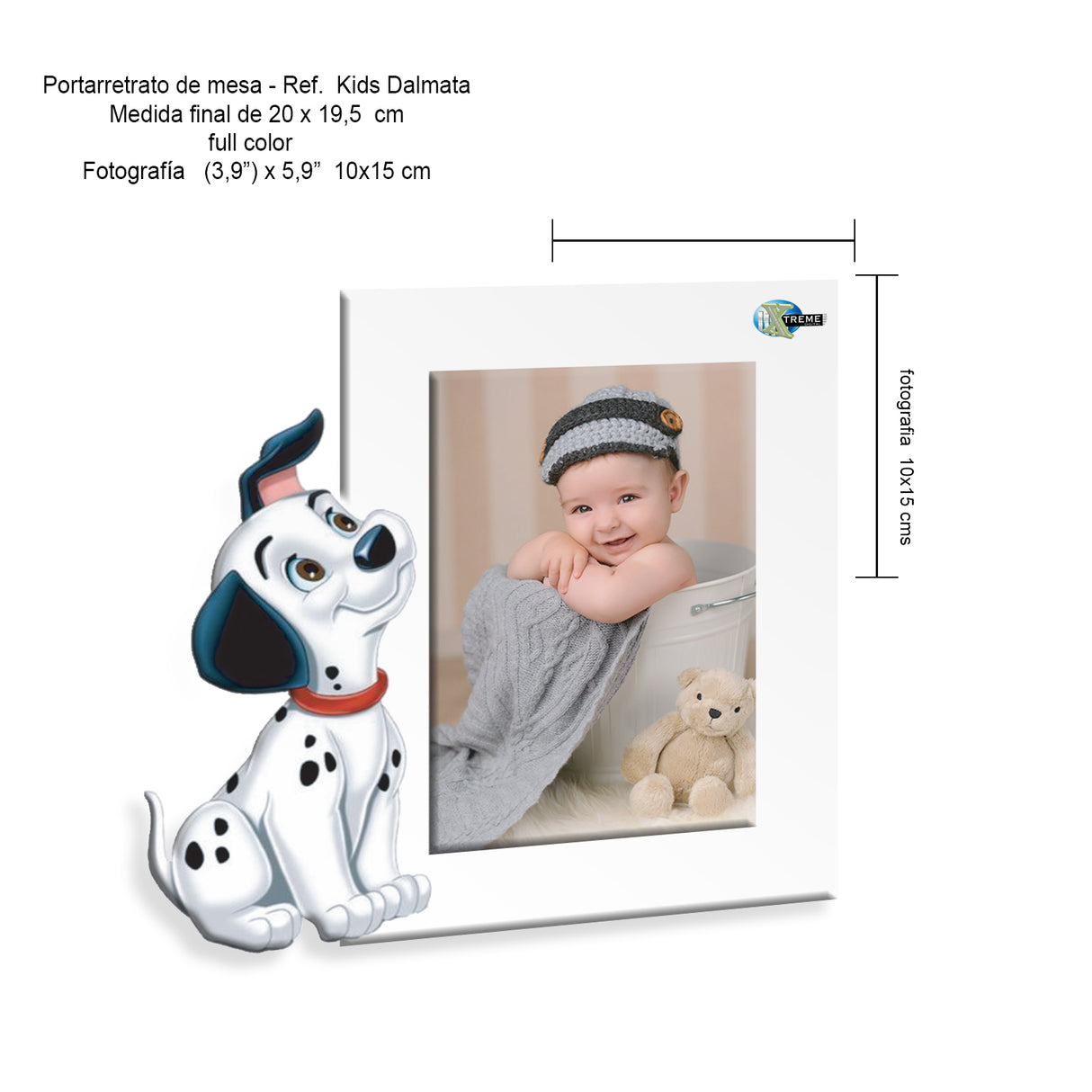 Portarretrato Kids Blanco 19.5x20cm sin Marco y con Vidrio Protector - PORTARRETRATOS | Bylmo