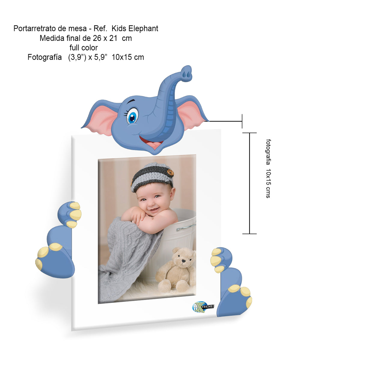 Portarretrato Kids Blanco 21x26cm sin Marco y con Vidrio Protector - PORTARRETRATOS | Bylmo