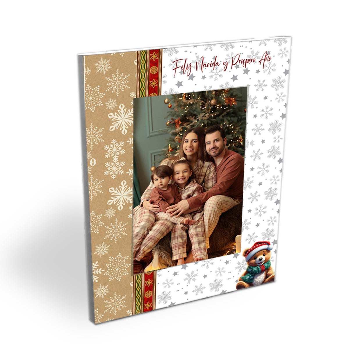 Portarretrato Oso Blanco y Rosa 18x23cm sin Marco y con Vidrio Protector - PORTARRETRATOS | Bylmo