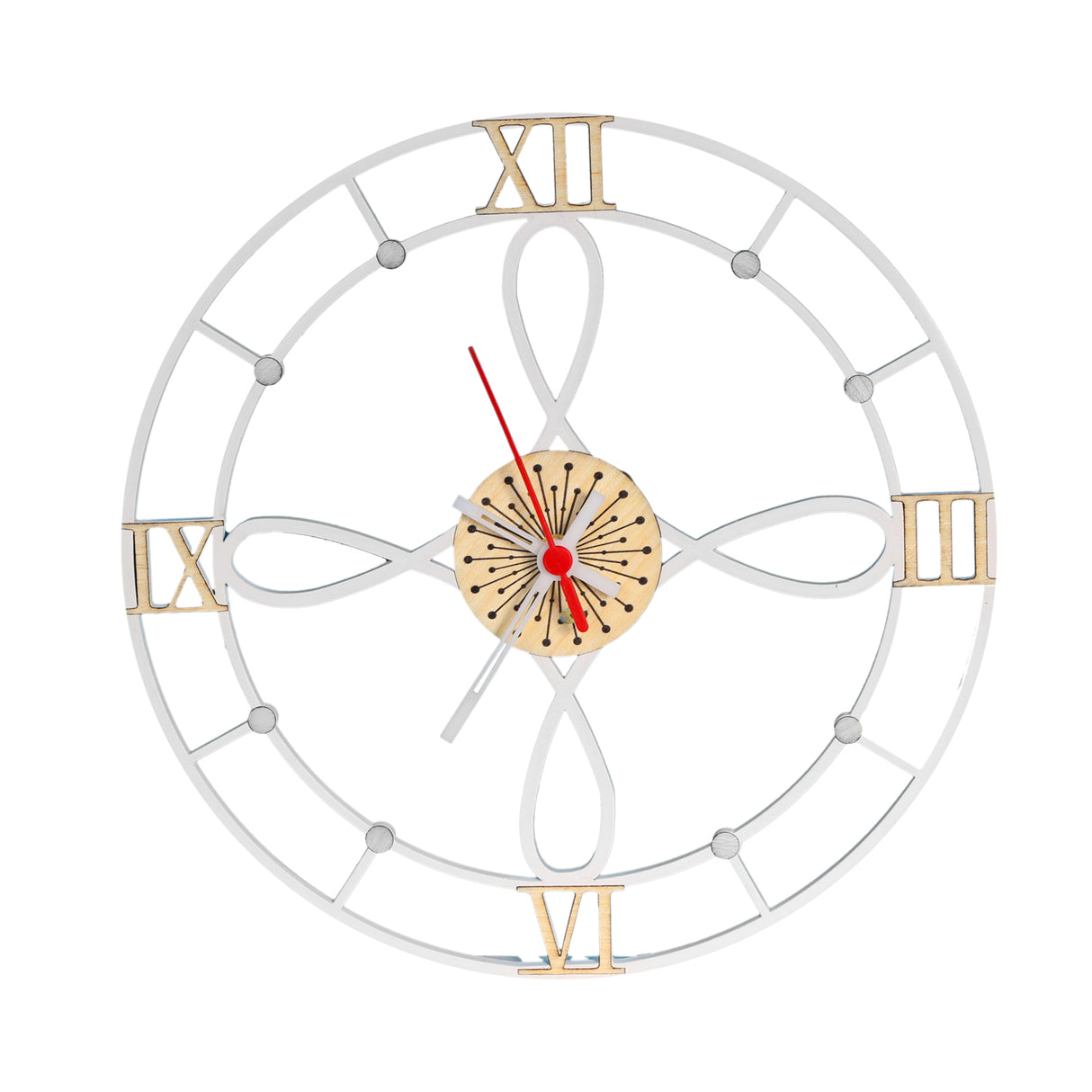 Reloj de Pared Gothic Blanco 31x31cm Circular Analogo de Baterias - RELOJES | Bylmo