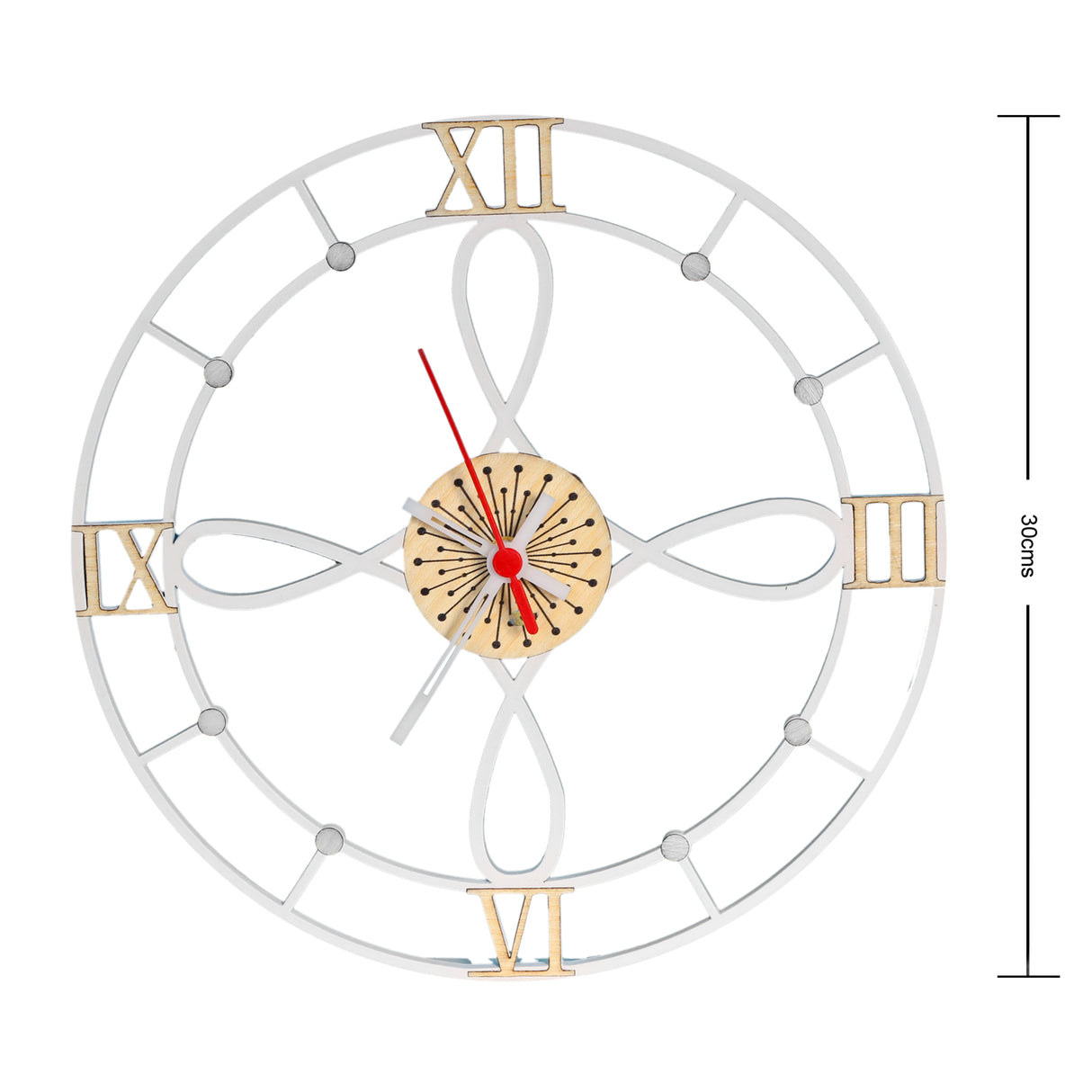 Reloj de Pared Gothic Blanco 31x31cm Circular Analogo de Baterias - RELOJES | Bylmo