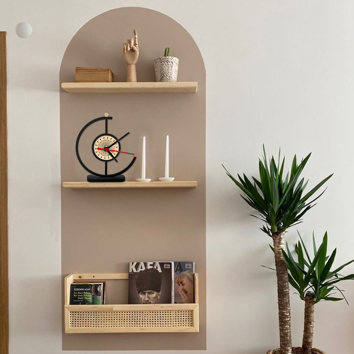 Reloj de Mesa Elegance Negro 20x20cm Circular Analogo de Baterias - RELOJES | Bylmo