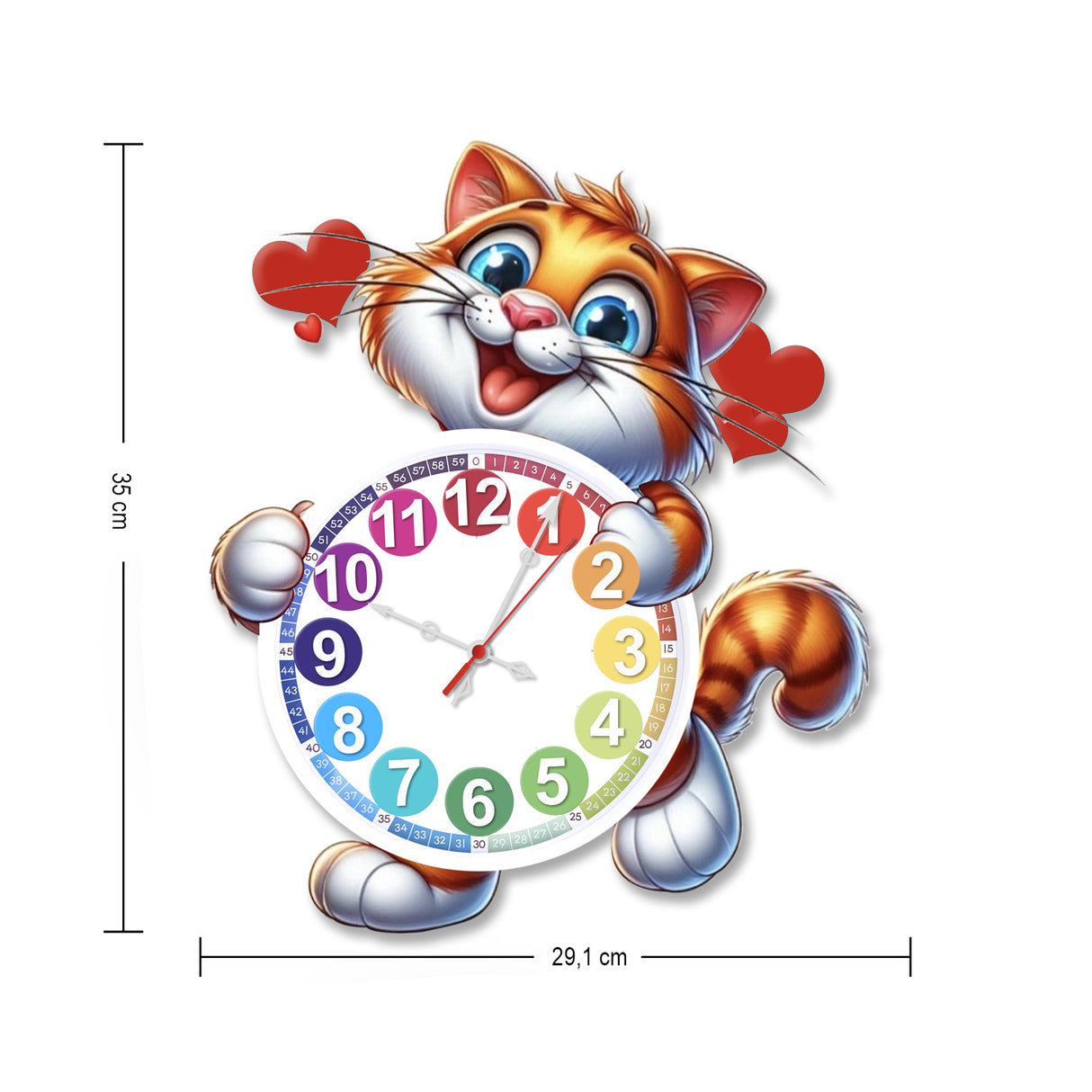 Reloj de Mesa Kids Blanco y Naranja 35x29cm Irregular Analogo de Baterias - RELOJES | Bylmo