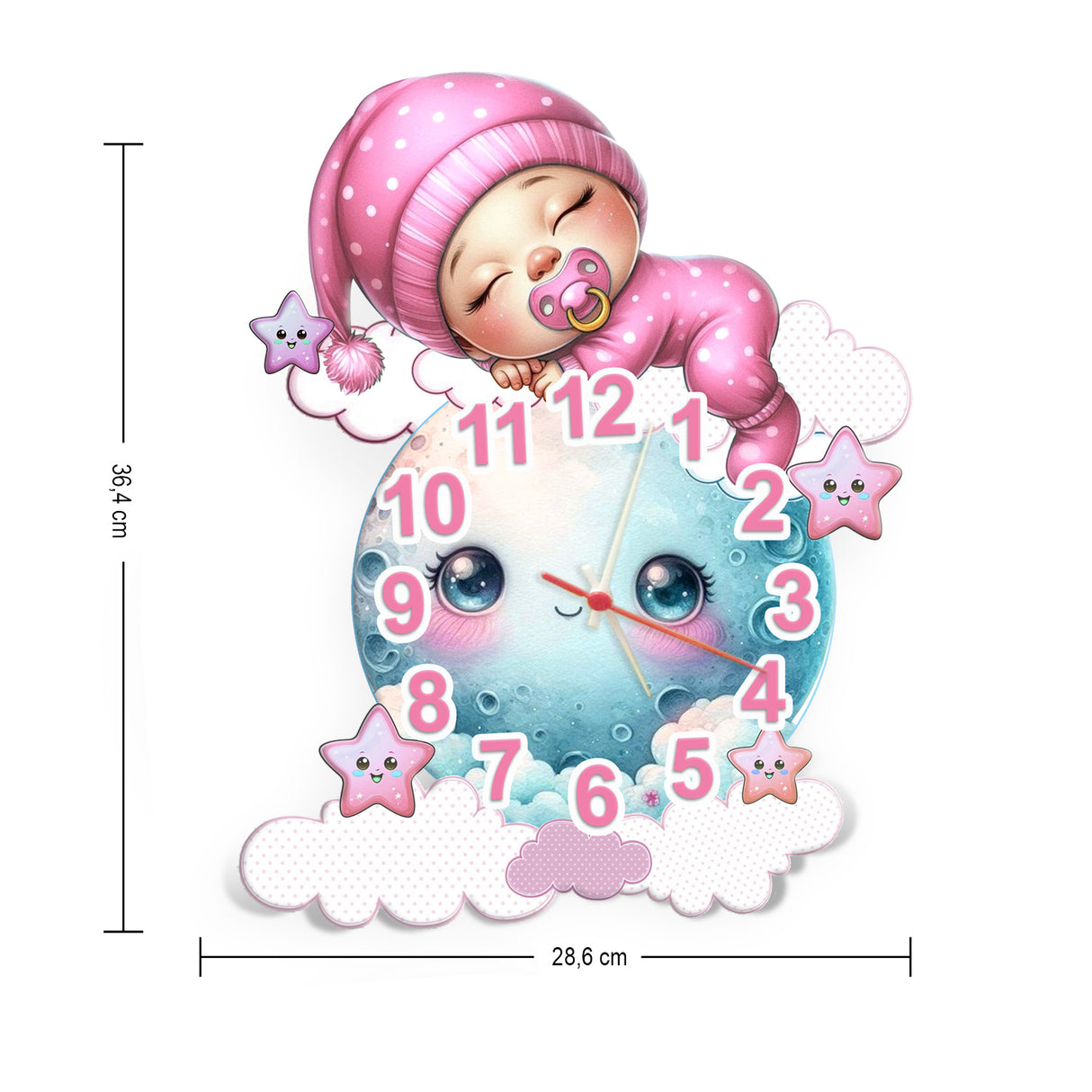 Reloj de Mesa Kids Rosa y Azul 28.6x36.4cm Irregular Analogo de Baterias - RELOJES | Bylmo