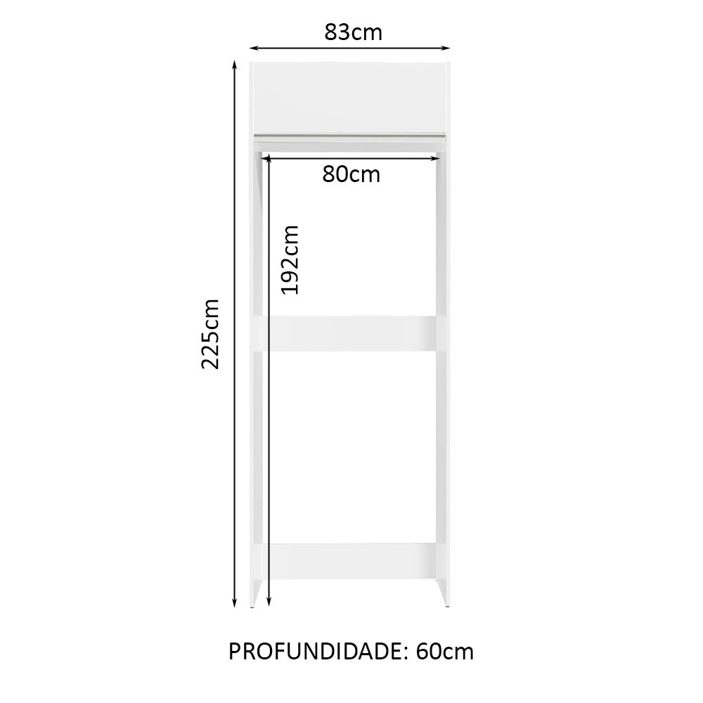 Mueble Auxiliar para Nevera Glamy Blanco 83x225cm con Dos Compartimientos - BARRAS Y MUEBLES AUXILIARES | Bylmo