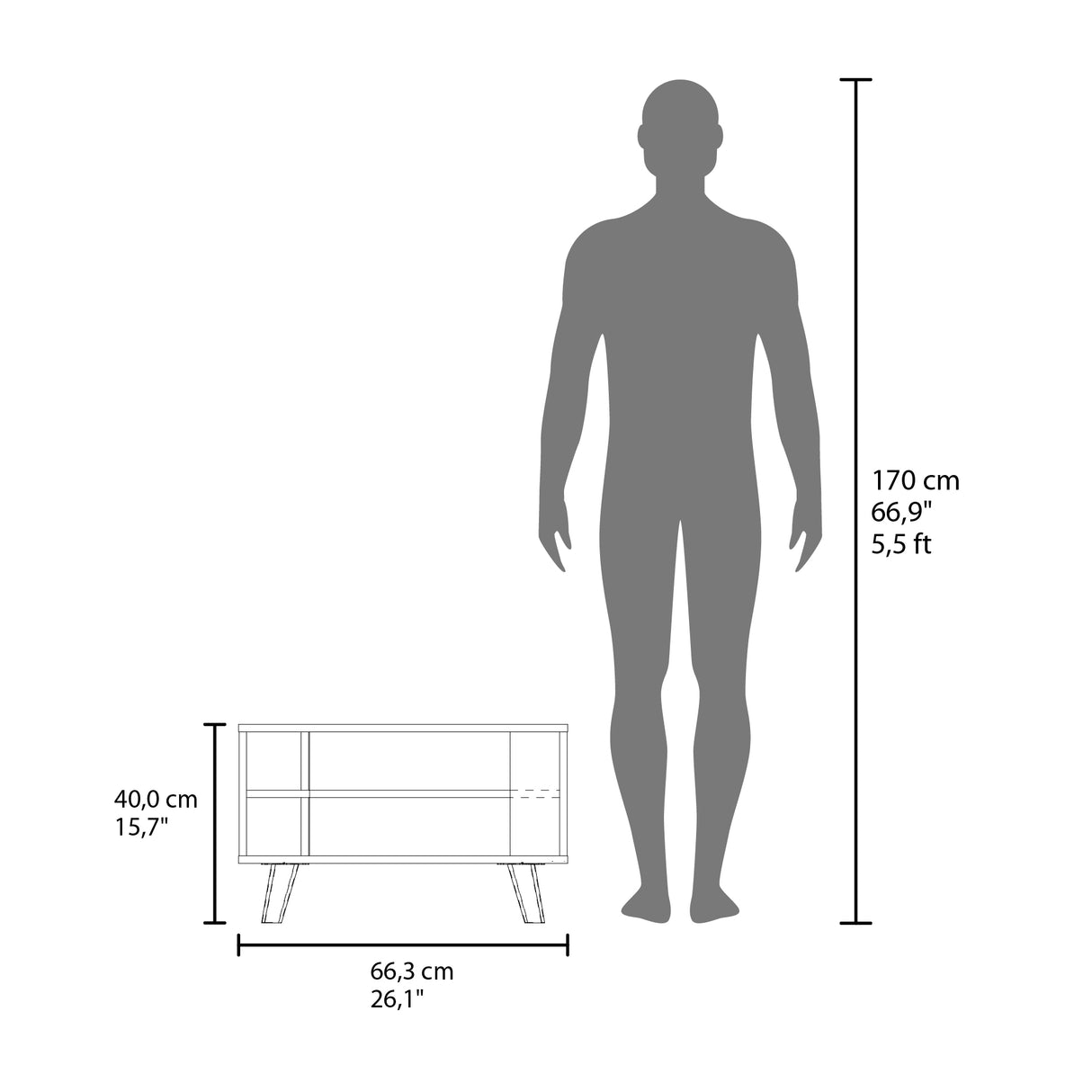 Mesa de Centro Lane Wengue 66.3x40cm Rectangular con Compartimientos - MESAS DE CENTRO | Bylmo